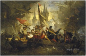 battle - Hendrik Frans Schaefels Naval battle scene Naval Battles